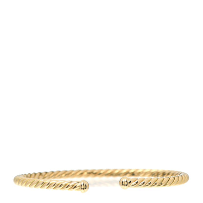 David Yurman 18K Yellow Gold 4mm Cablespira Bracelet 1 of 4