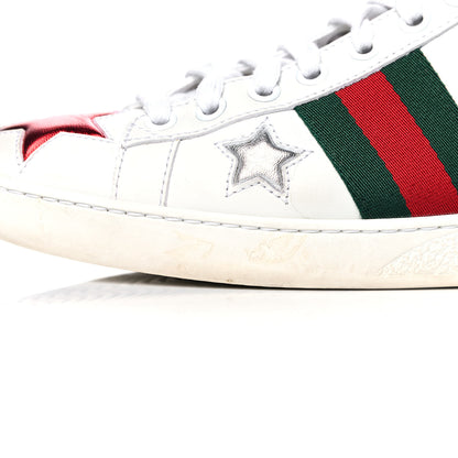 Gucci Calfskin Ayers Web Star Embroidered Womens Ace Sneakers 35.5 White Multi 15 of 17