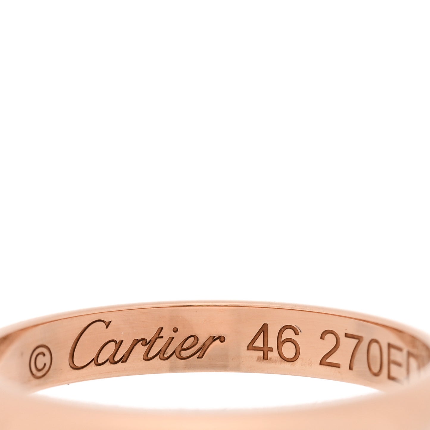 18K Pink Gold 2.5mm 1895 Wedding Band Ring 46 3.75