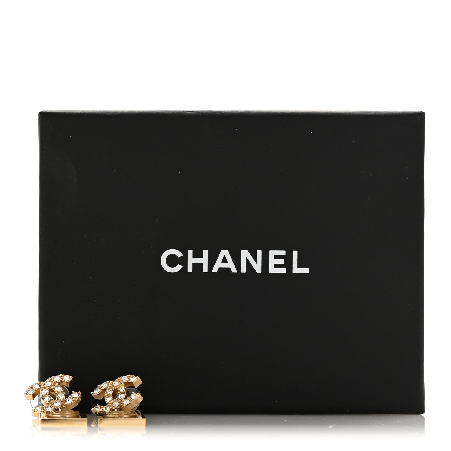 Chanel Metal Crystal CC Boy Drop Earrings Gold 6 of 6