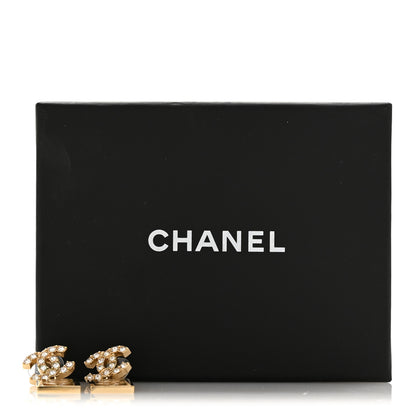 Chanel Metal Crystal CC Boy Drop Earrings Gold 6 of 6