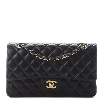 Chanel Lambskin Quilted Medium Double Flap Black 1 of 9