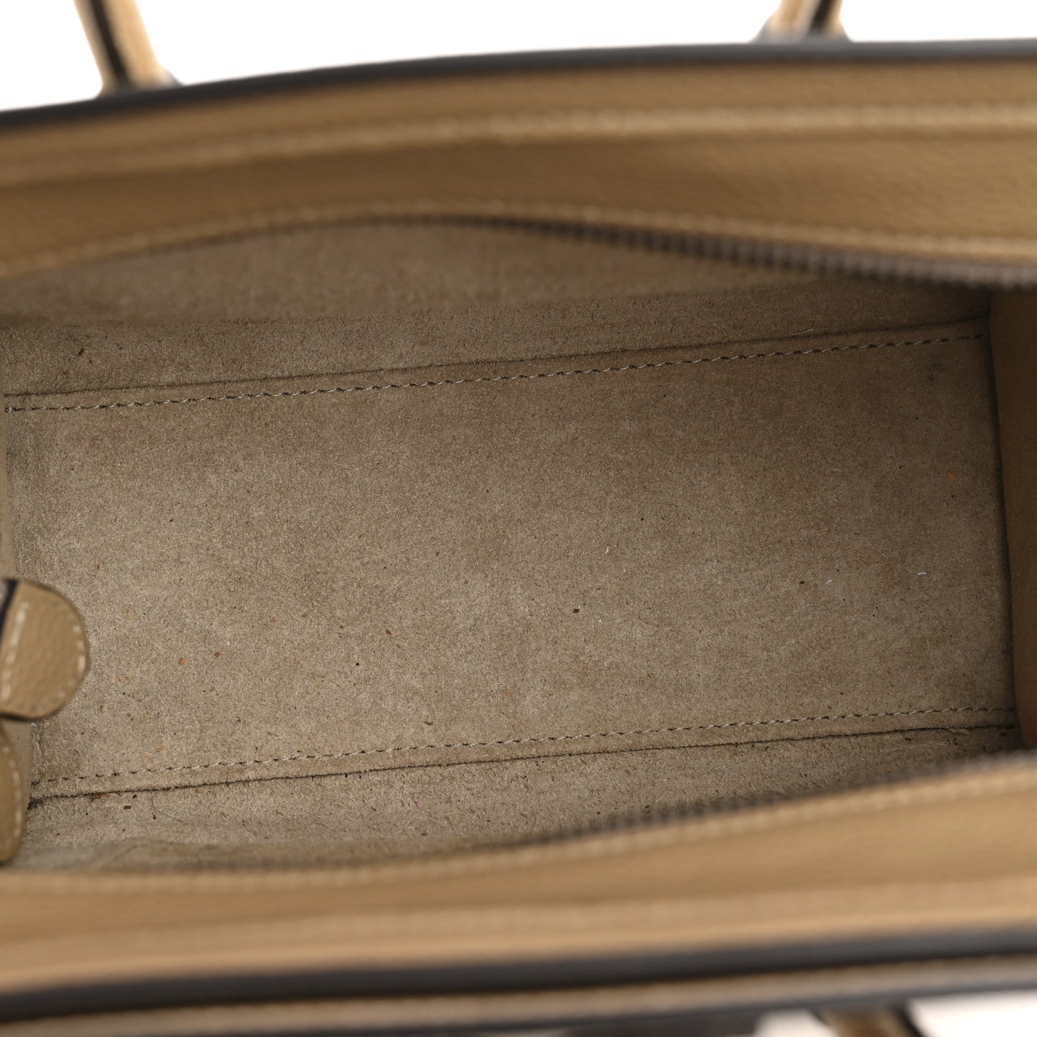 Celine Drummed Calfskin Nano Luggage Dune 5 of 11