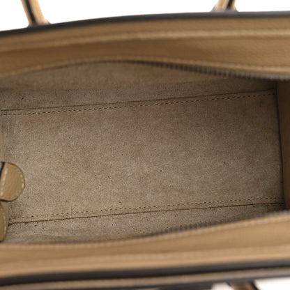Celine Drummed Calfskin Nano Luggage Dune 5 of 11