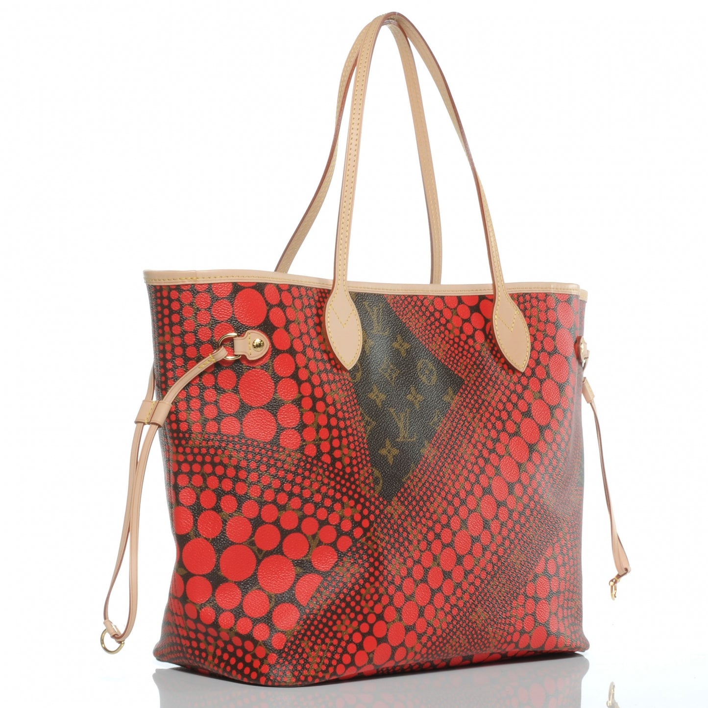 Monogram Kusama Waves Neverfull MM Red
