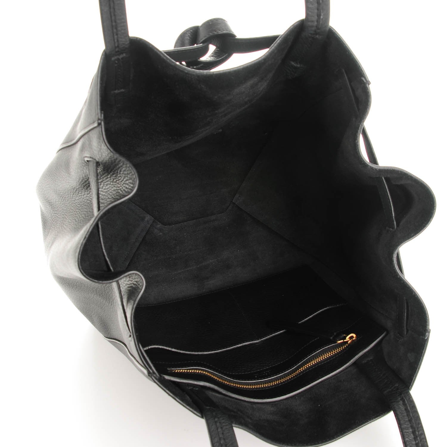 Celine Soft Grained Calfskin Small Belt Cabas Phantom Black 5 of 9