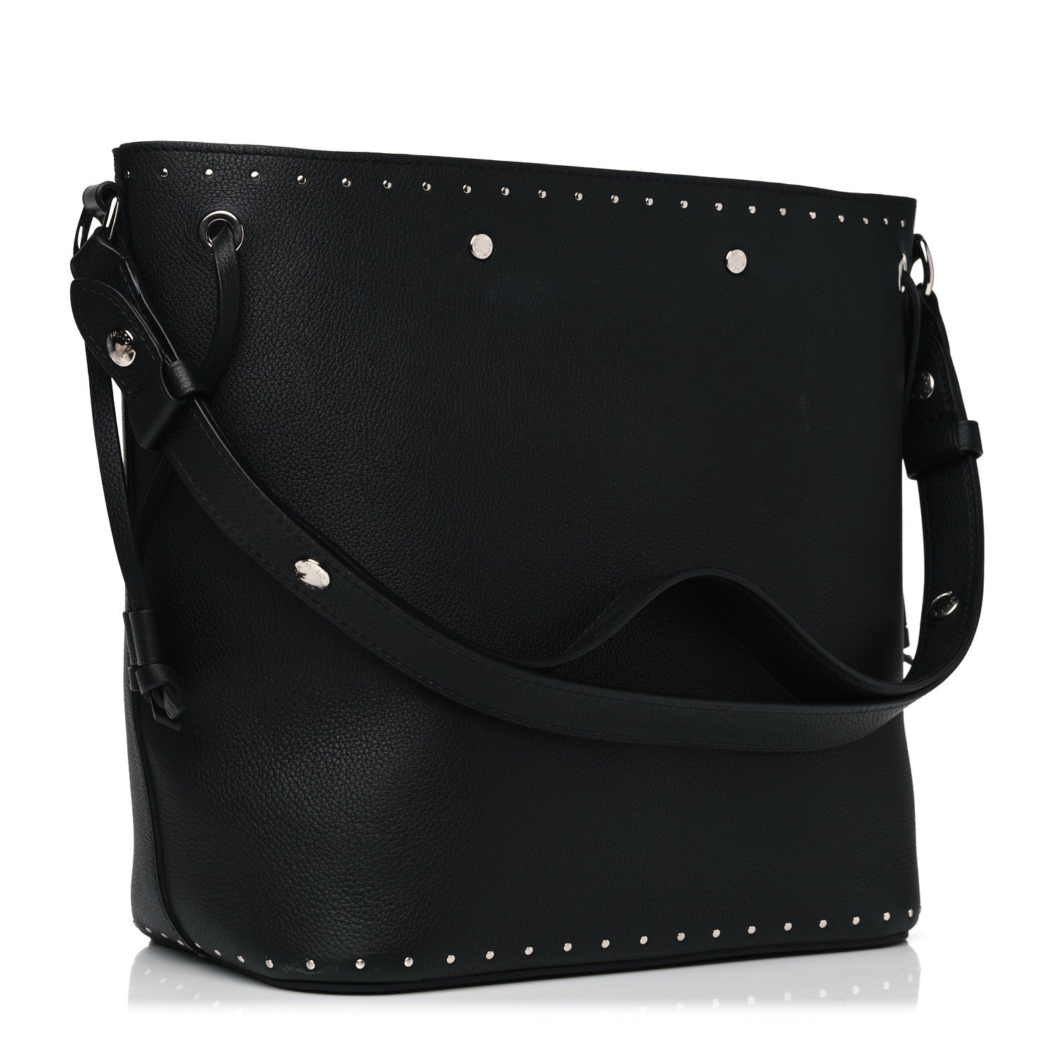 Louis Vuitton Soft Calfskin Lockme Studs Bucket Black 4 of 16