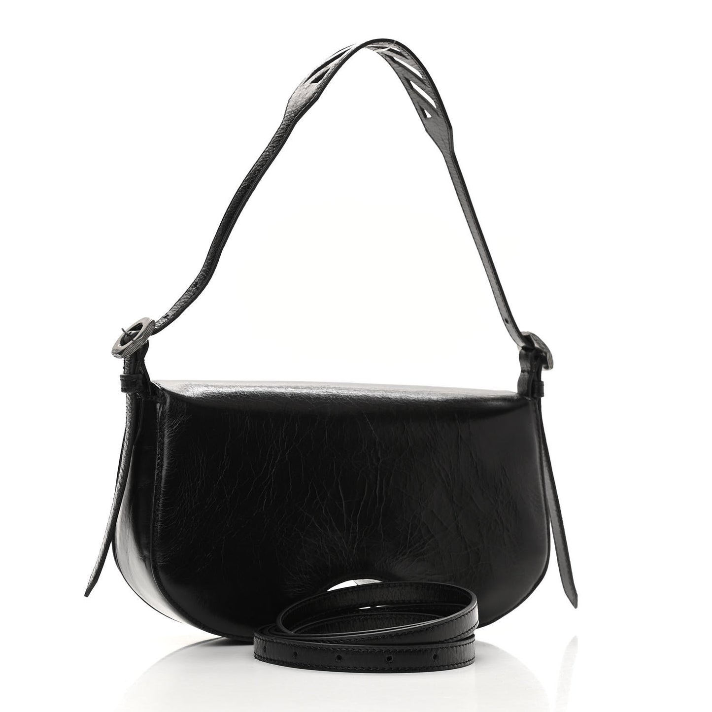 Calfskin Swiss Binder Flap Bag Black