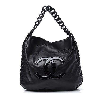 Chanel Calfskin Modern Chain Rhodoid Hobo Black 1 of 10