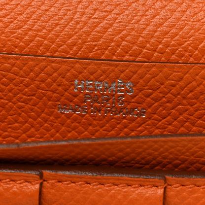 Hermes Epsom Bearn Gusset Wallet Orange 6 of 7