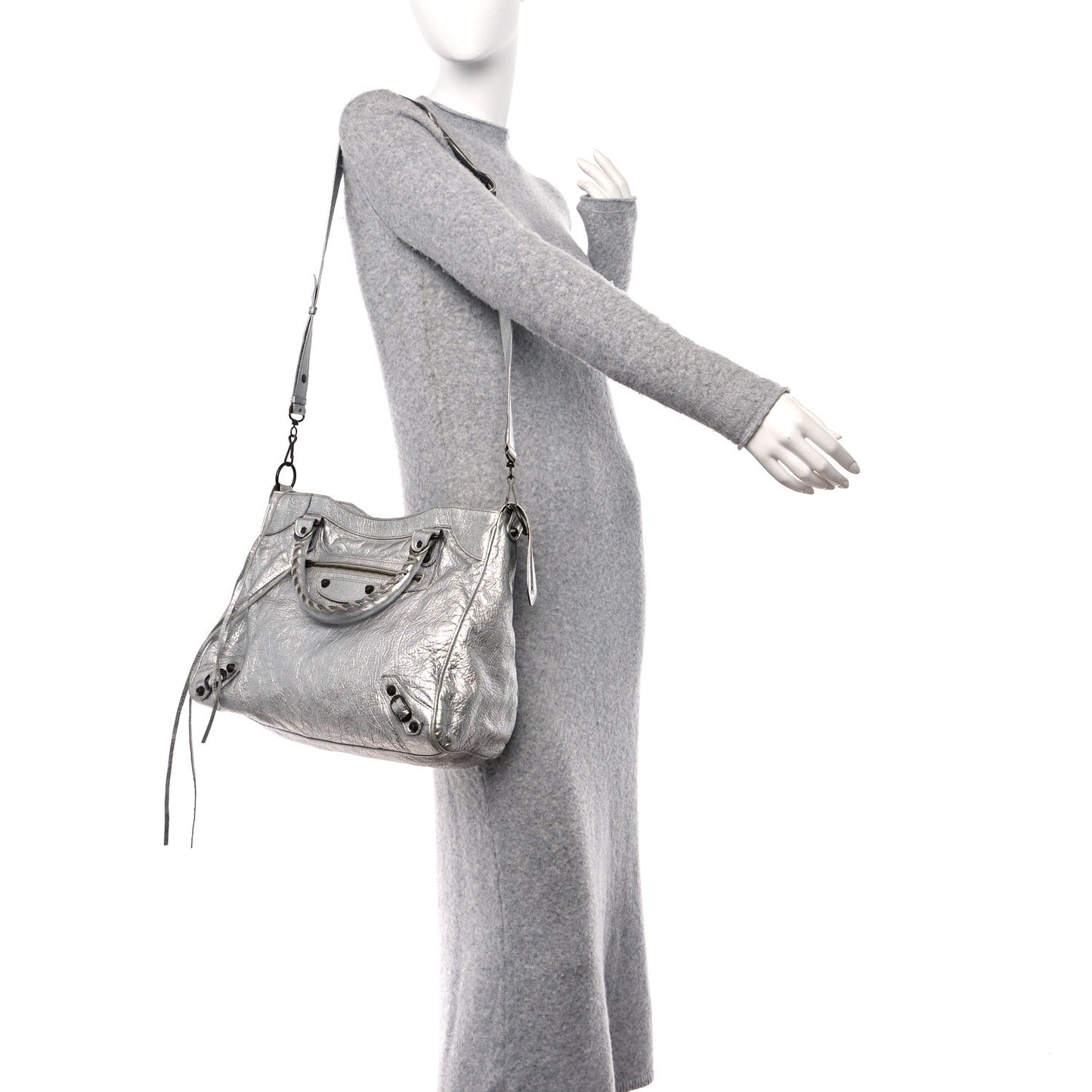 Metallic Agneau Classic Hardware Velo Gris Aluminum