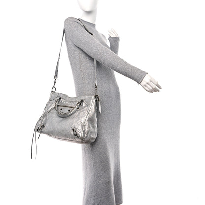 Balenciaga Metallic Agneau Classic Hardware Velo Gris Aluminum 2 of 15