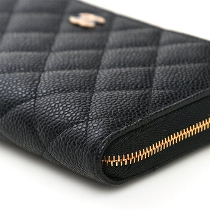 Chanel Caviar Quilted Large Gusset Zip Around Wallet Black 11 of 15
