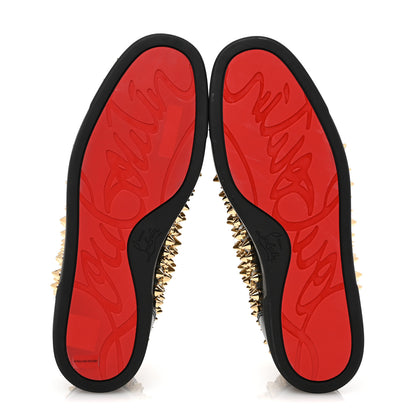 Christian Louboutin Calfskin Louis Spikes Flat Mens Sneakers 42.5 Black 6 of 11