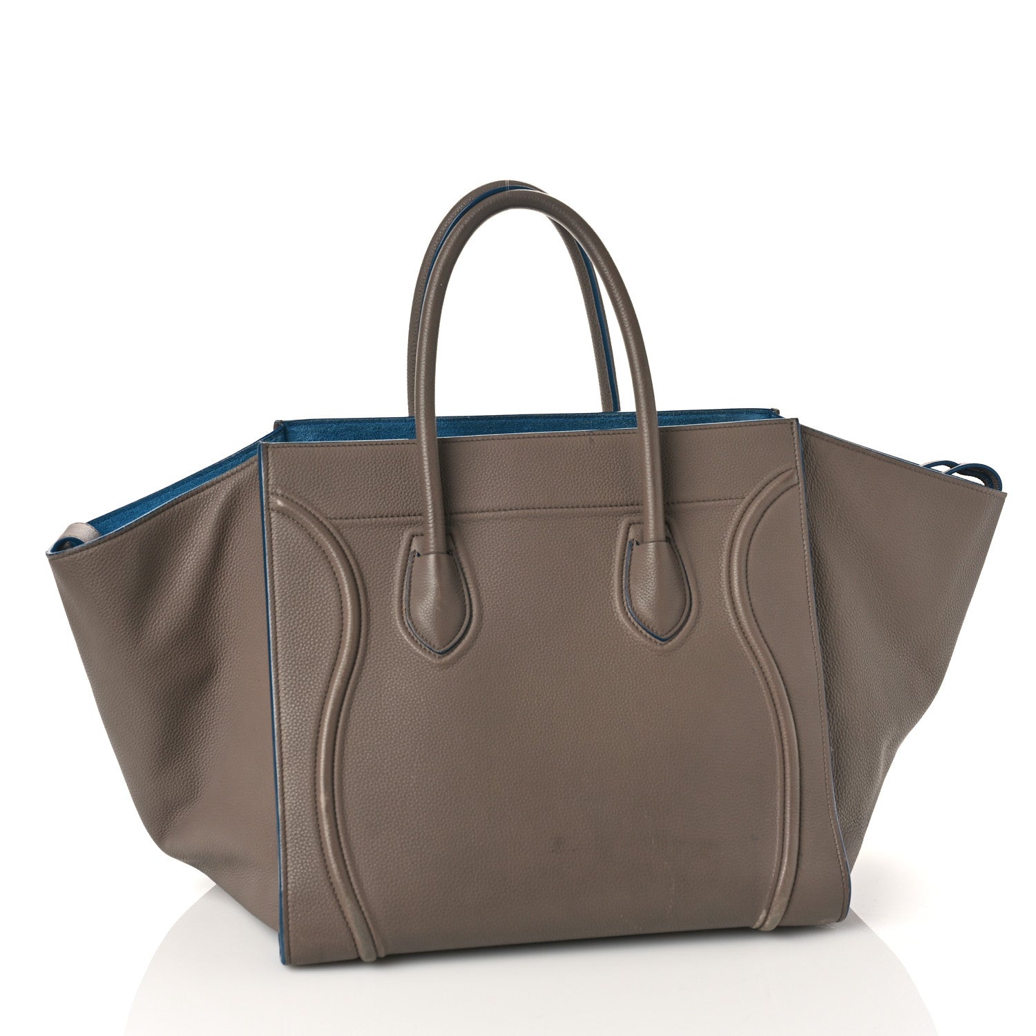 Celine Baby Grained Medium Phantom Luggage Taupe Blue Trim 3 of 14