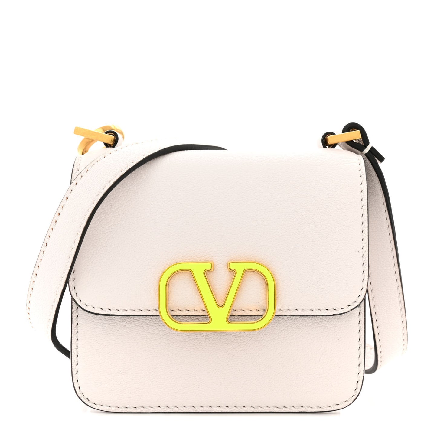 Goatskin Micro VSling Shoulder Bag White