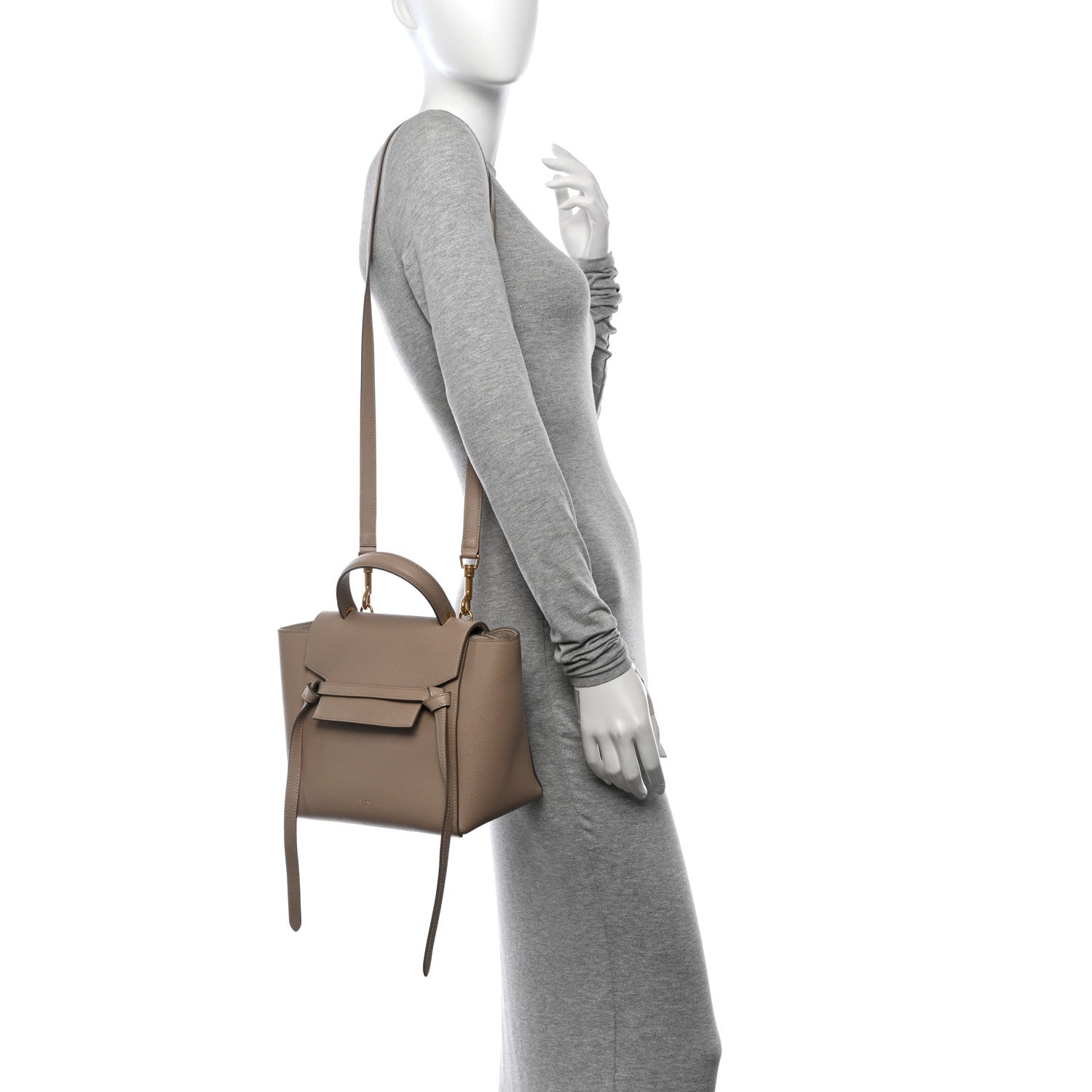 Celine Grained Calfskin Micro Belt Bag Light Taupe 2 of 11