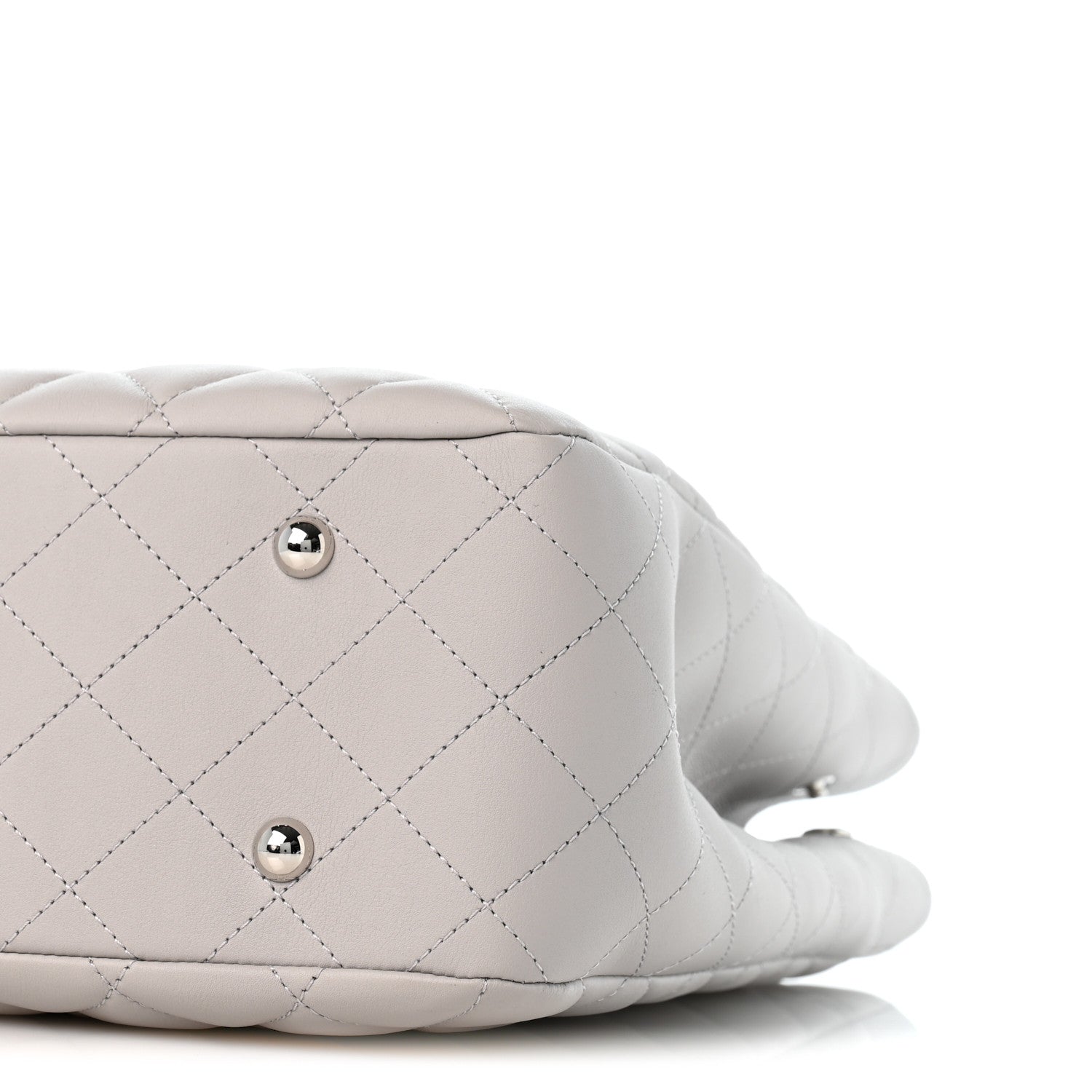 Chanel Calfskin Quilted Large Classic Shopping Tote Grey 10 of 10