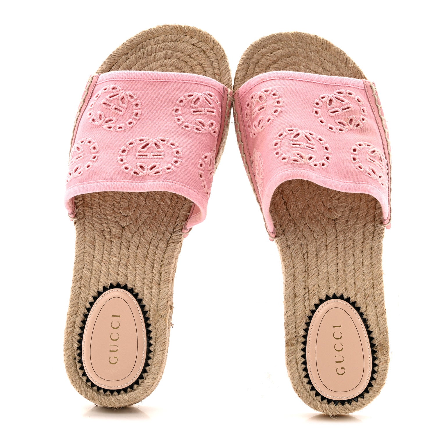 Gucci Canvas Interlocking G Damita Espadrille Sandals 37.5 Wild Rose 2 of 12