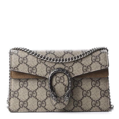 Gucci GG Supreme Monogram Super Mini Dionysus Shoulder Bag Taupe 1 of 9