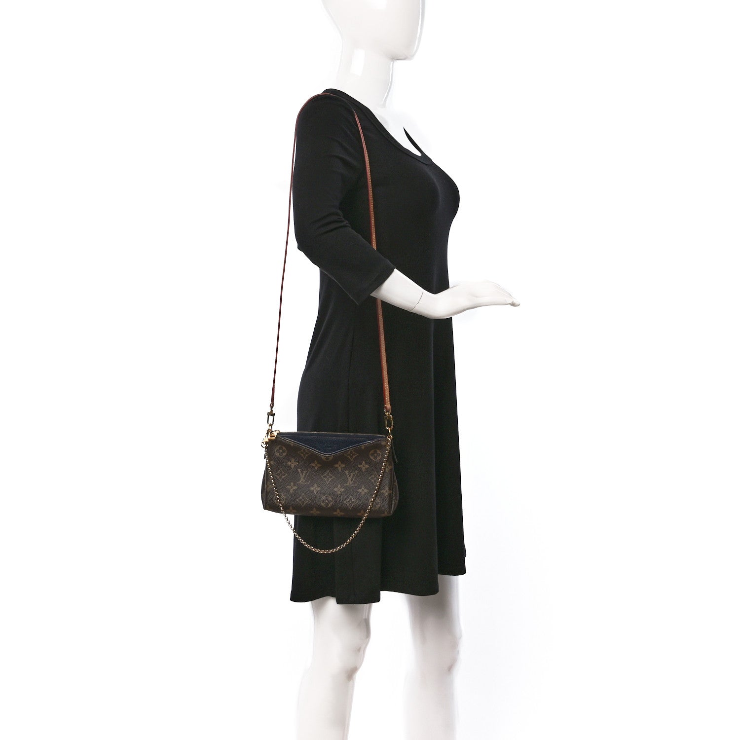 Louis Vuitton Monogram Pallas Clutch Blue Marine 2 of 13
