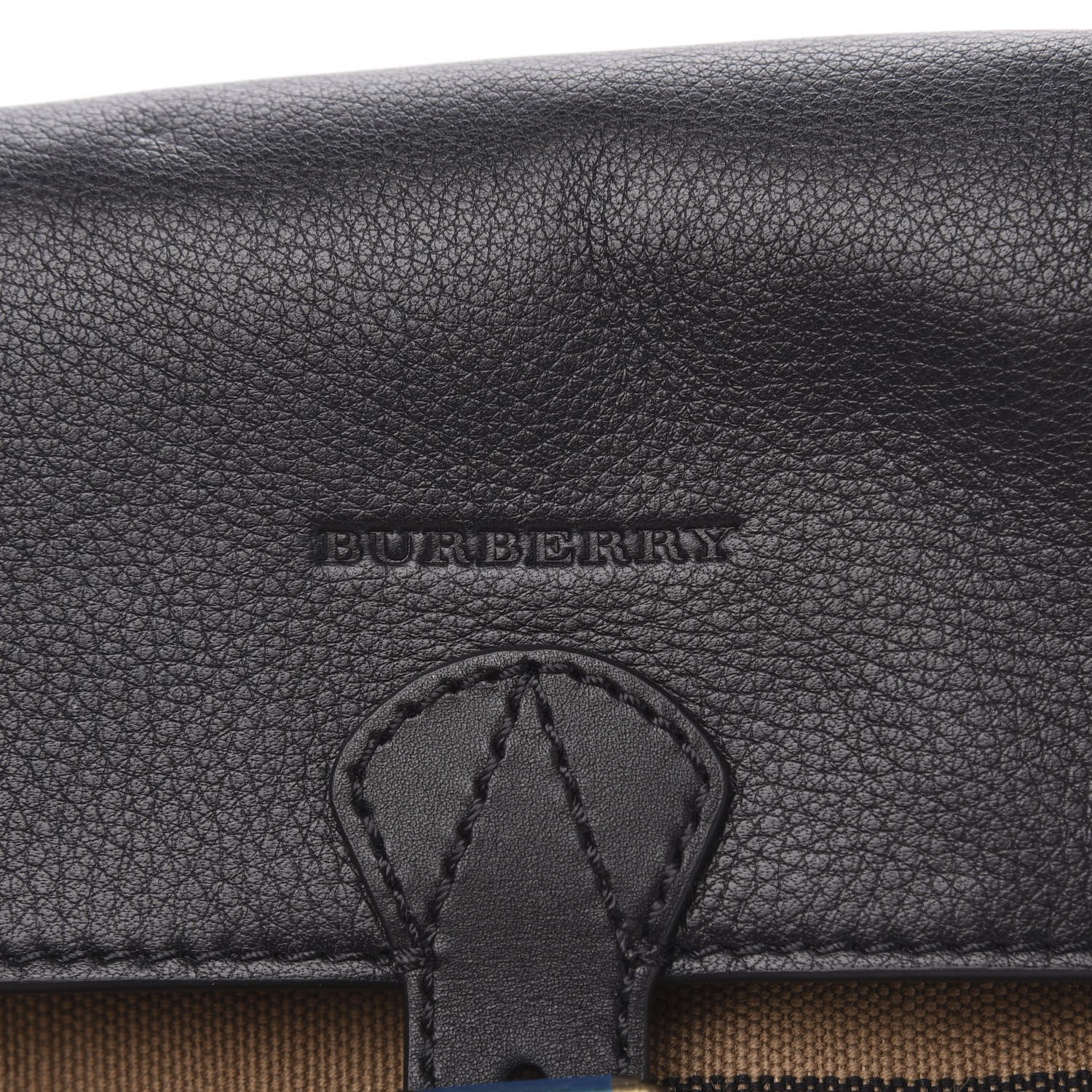 Burberry Mega Check Grainy Calfskin Small Gowan Messenger Bag Black 7 of 9