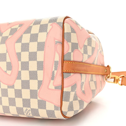 Louis Vuitton Damier Azur Tahitienne Speedy Bandouliere 30 Rose Ballerine 10 of 14