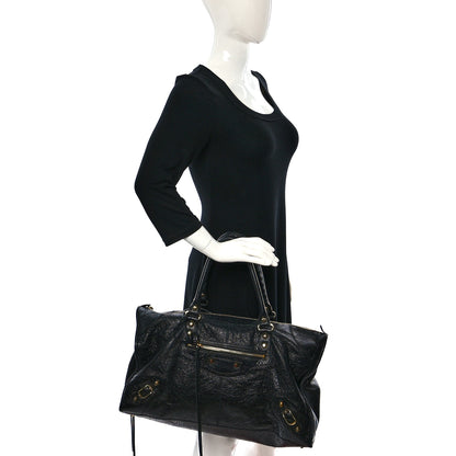 Balenciaga Agneau Classic Gold Hardware Work Black 2 of 14