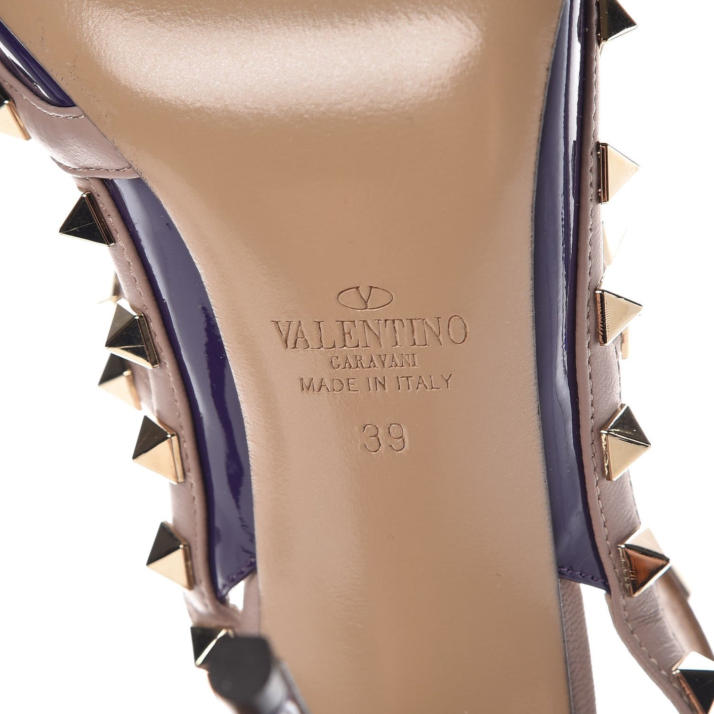 Patent Rockstud Ankle Strap Pumps 39 Purple Poudre
