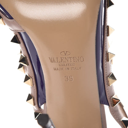 Valentino Garavani Patent Rockstud Ankle Strap Pumps 39 Purple Poudre 6 of 8