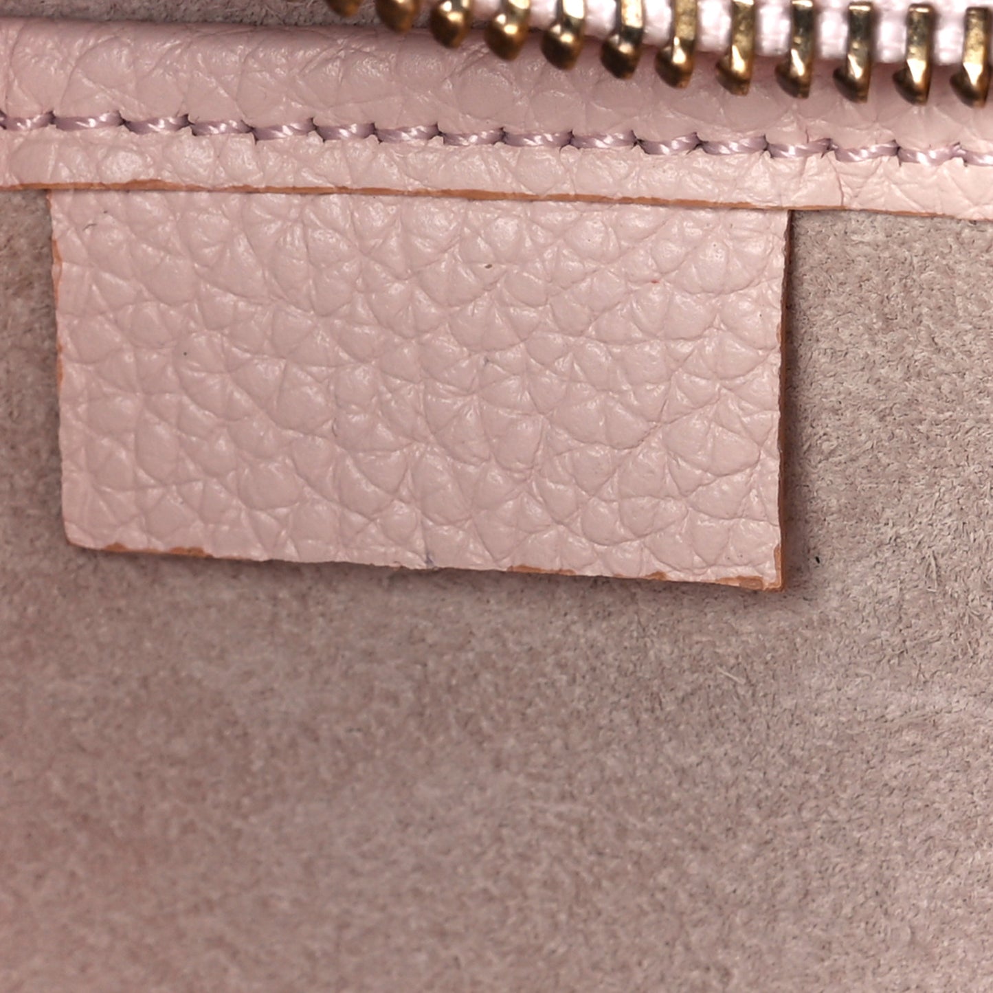 Drummed Calfskin Nano Luggage Pale Pink
