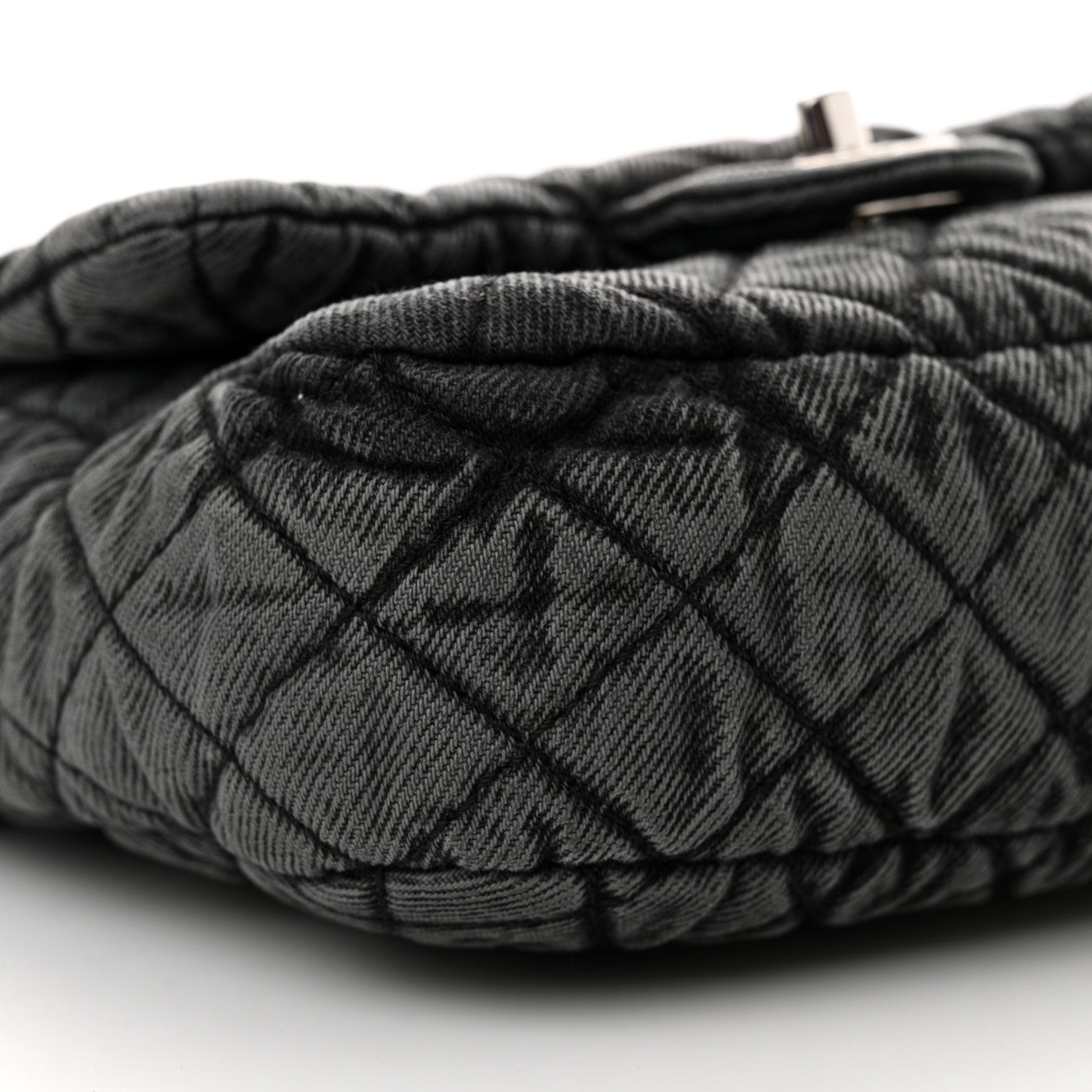 Chanel Washed Denim Quilted Small Denimpression Flap Grey Black 10 of 13