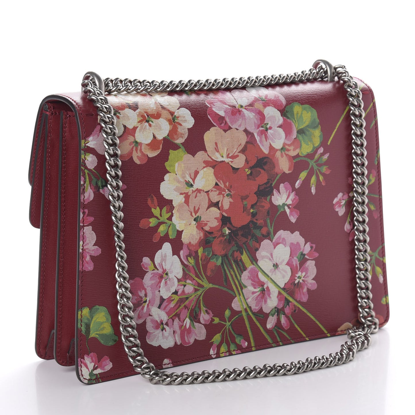 Calfskin Blooms Print Medium Dionysus Shoulder Bag Romantic Cherry Multicolor