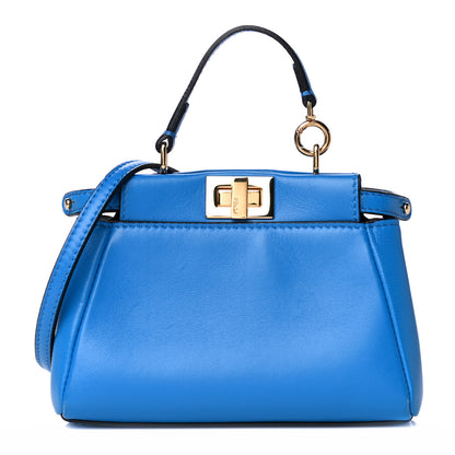 Fendi Shiny Nappa Micro Peekaboo Iconic Satchel Blue Royal 1 of 11