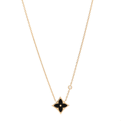Louis Vuitton 18K Yellow Gold Diamond Black Onyx Color Blossom BB Star Pendant Necklace 1 of 5