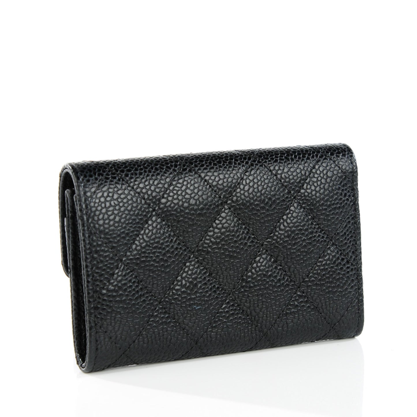 Caviar Quilted Flap Holder Black