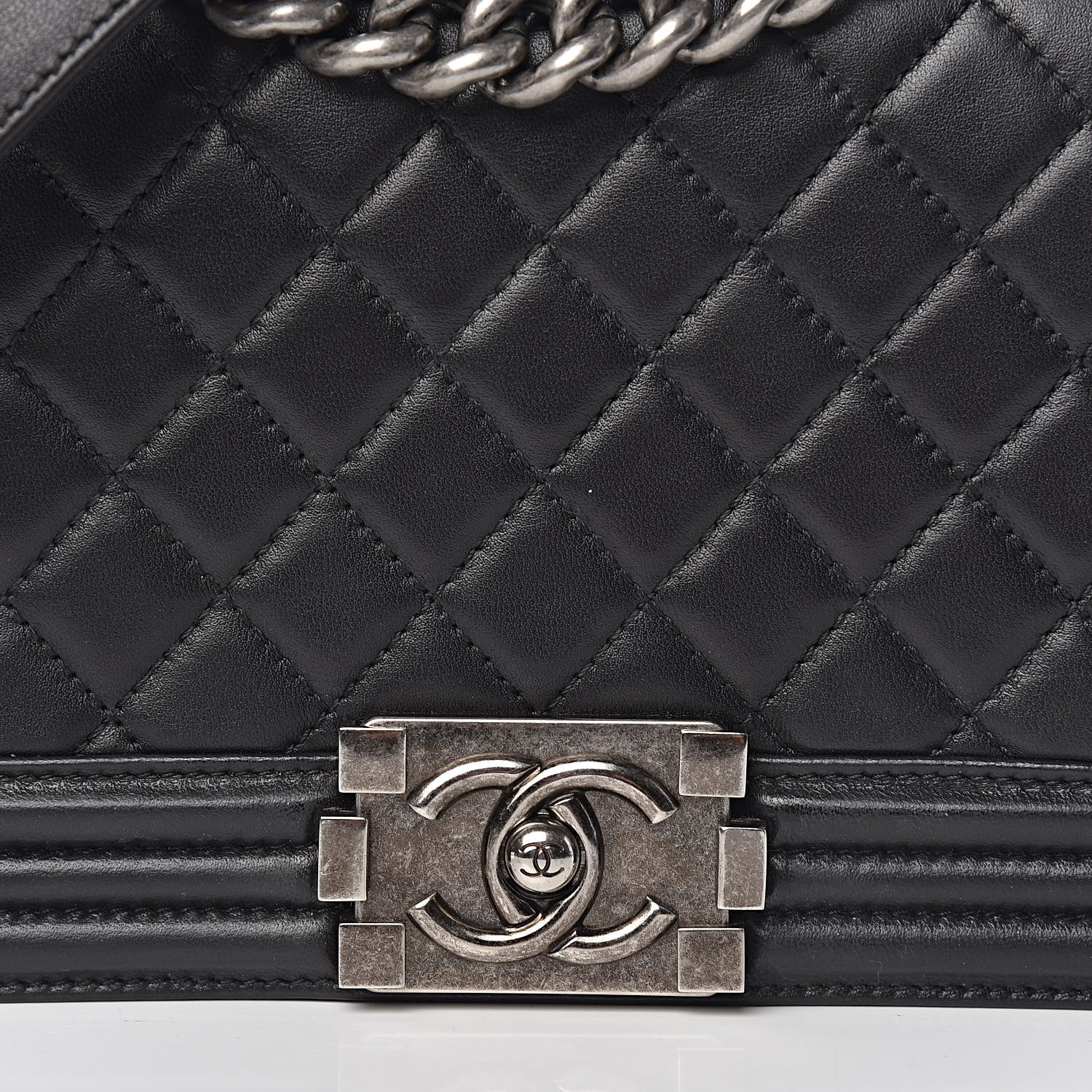 Chanel Lambskin Quilted Medium Boy Flap Black 11 of 11