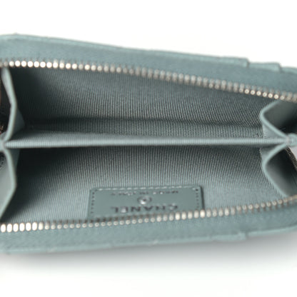 Chanel Caviar Quilted Zip Card Holder Light Blue 5 of 9