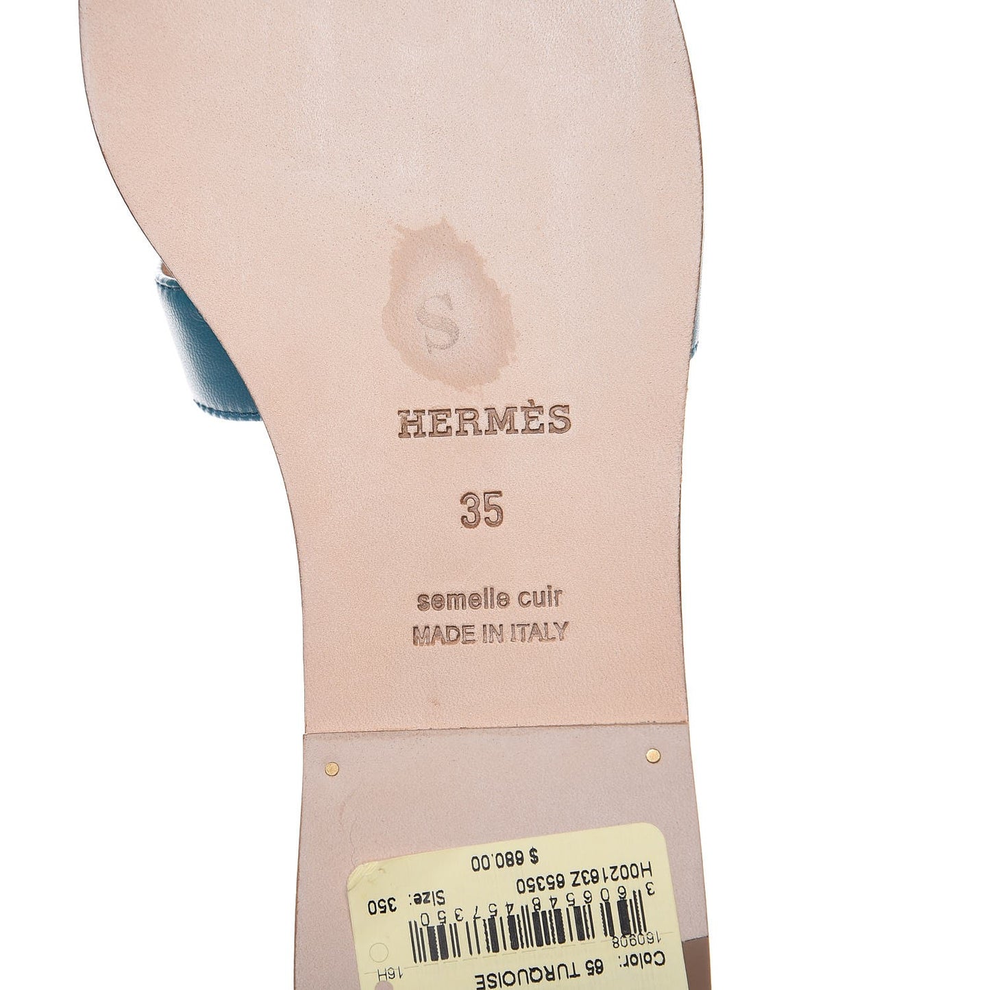 Nappa Calfskin Oran Sandals 35 Turquoise