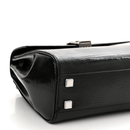 Saint Laurent Lizard Le Fermoir Top Handle Bag Small Black 9 of 10