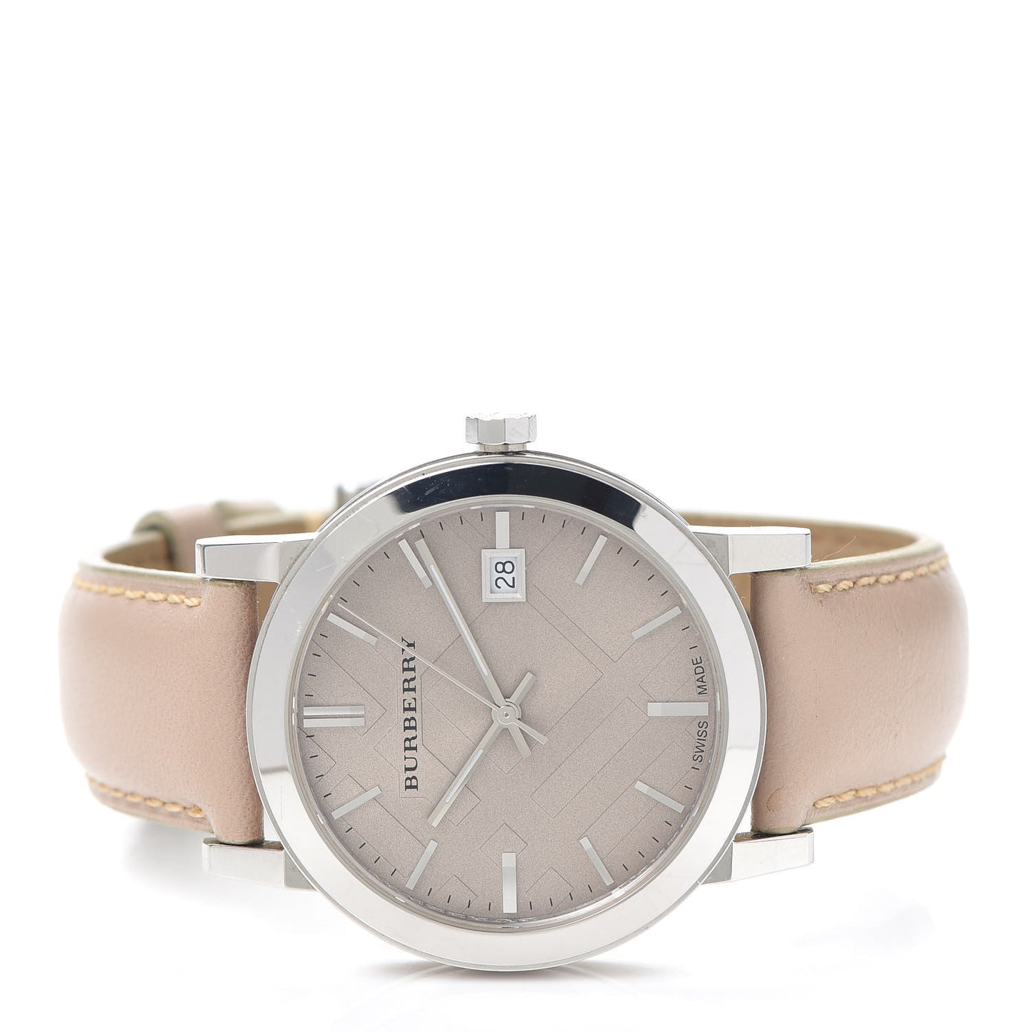 Stainless Steel Calfskin 38mm The City Quartz Watch Beige BU9010