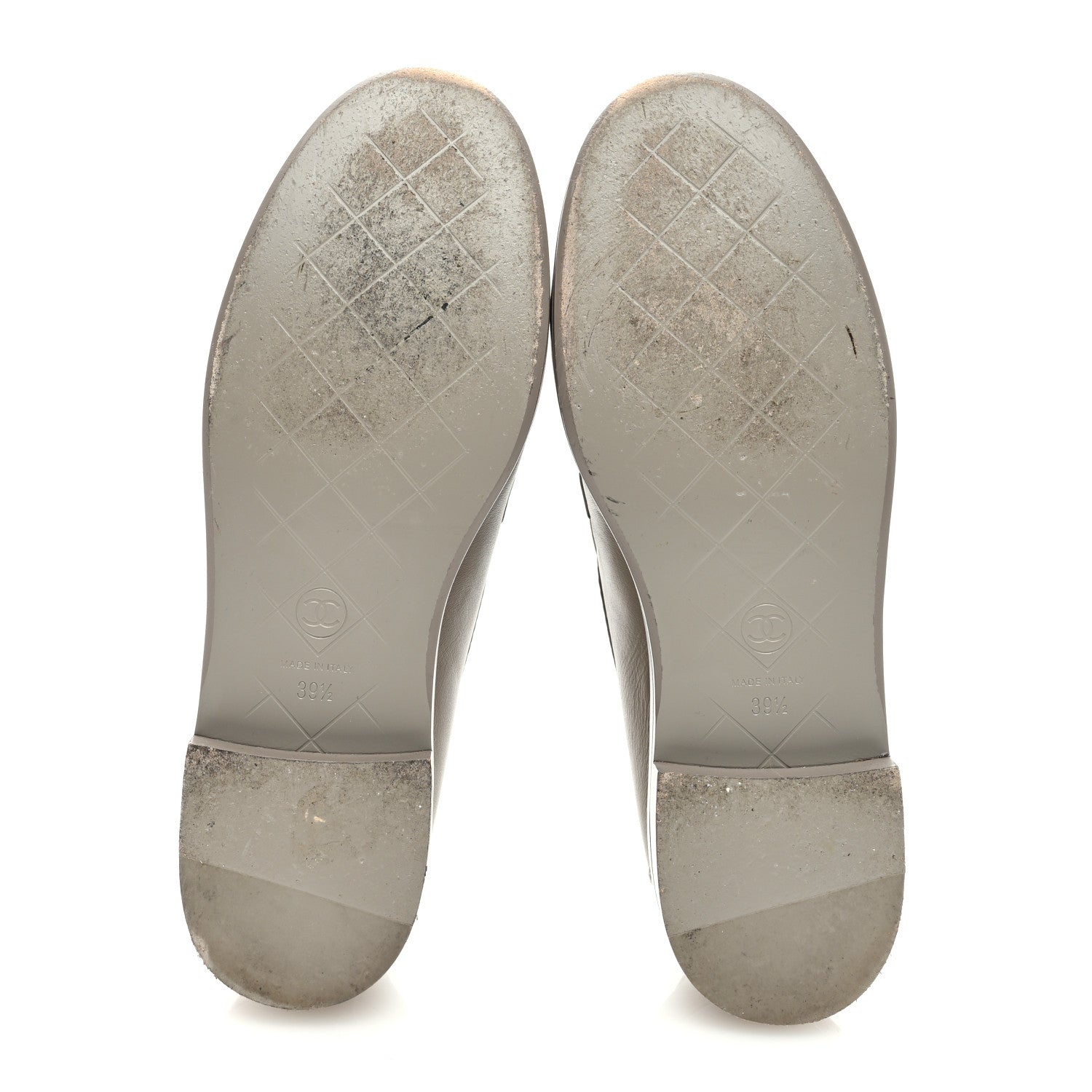 Chanel Lambskin Quilted CC Turnlock Loafers 39.5 Grey 5 of 11
