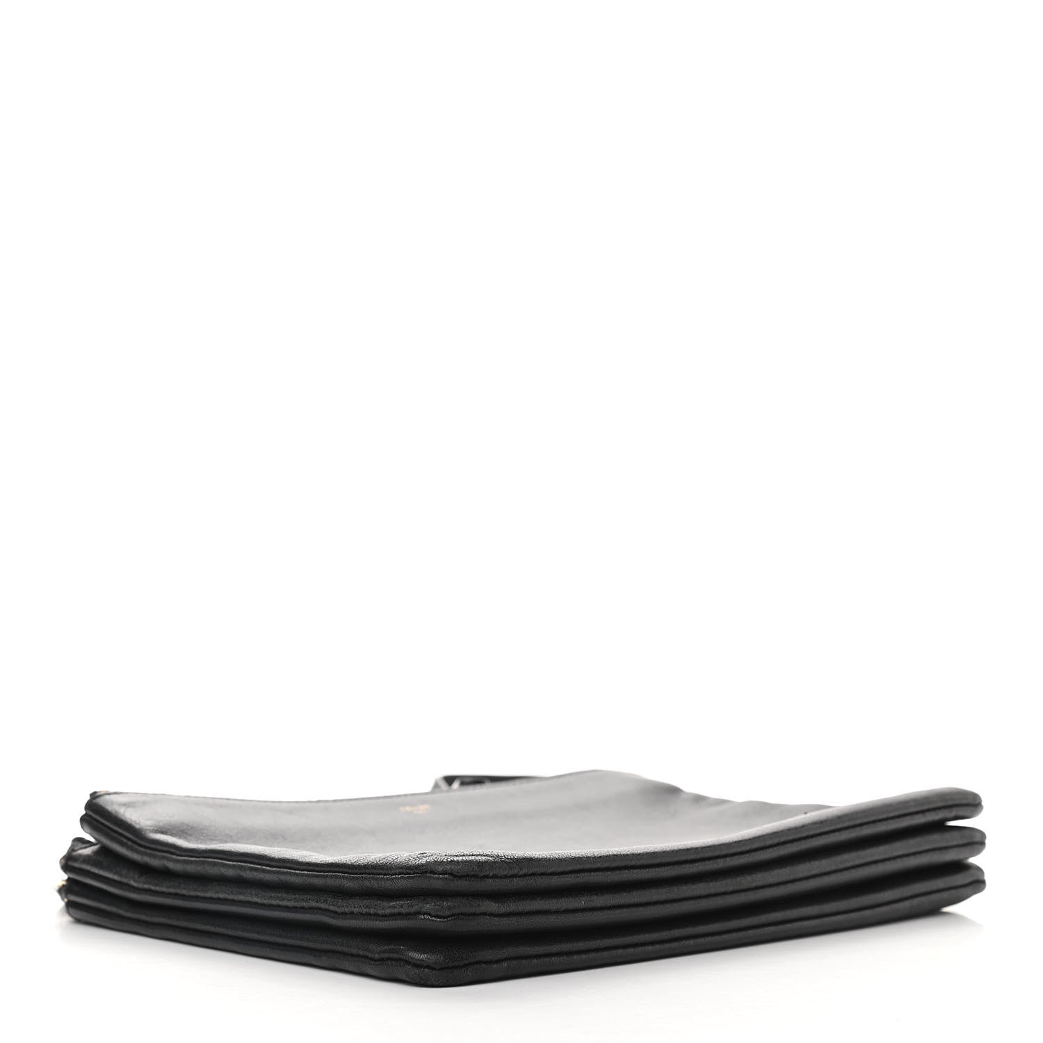 Celine Lambskin Large Trio Crossbody Bag Black 4 of 14