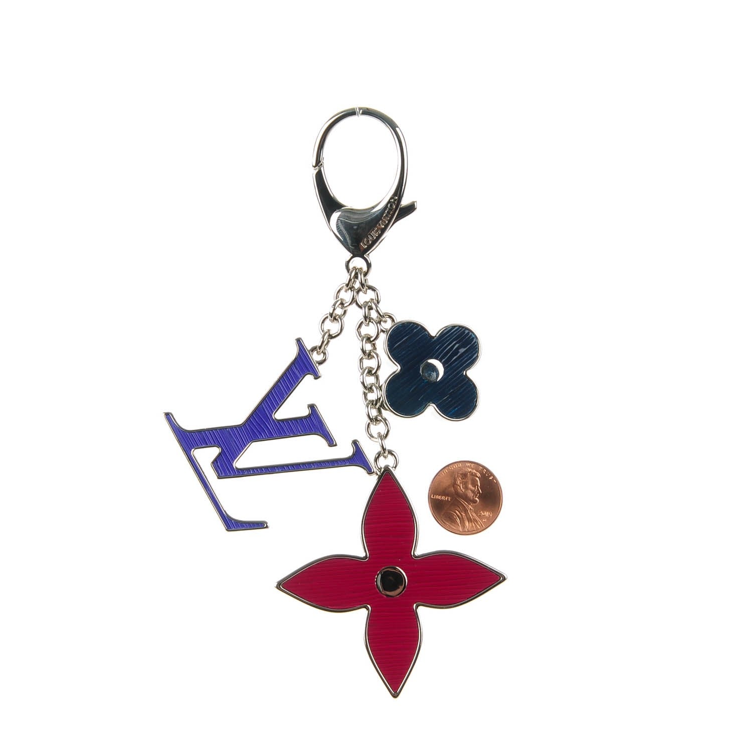 Louis Vuitton Fleur d Epi Bag Charm Figue Fuchsia Indigo 2 of 5