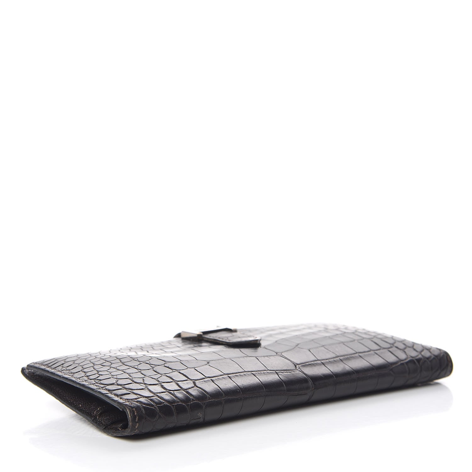 Hermes Matte Alligator Bearn Wallet Chocolate 4 of 7
