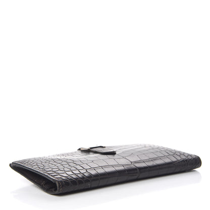 Hermes Matte Alligator Bearn Wallet Chocolate 4 of 7