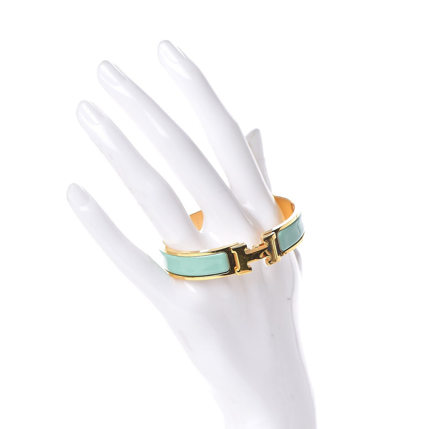 Enamel Narrow Clic Clac H Bracelet PM Vert Aqua
