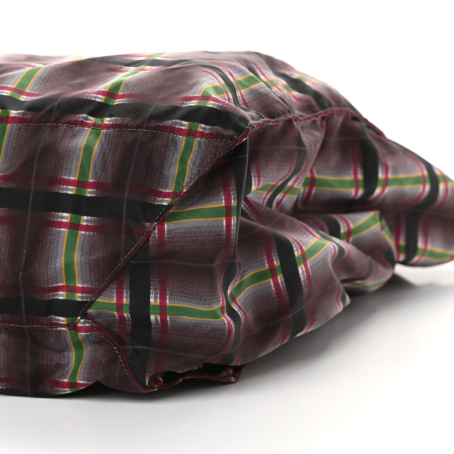 Tessuto Nylon Plaid Shopping Tote Multicolor