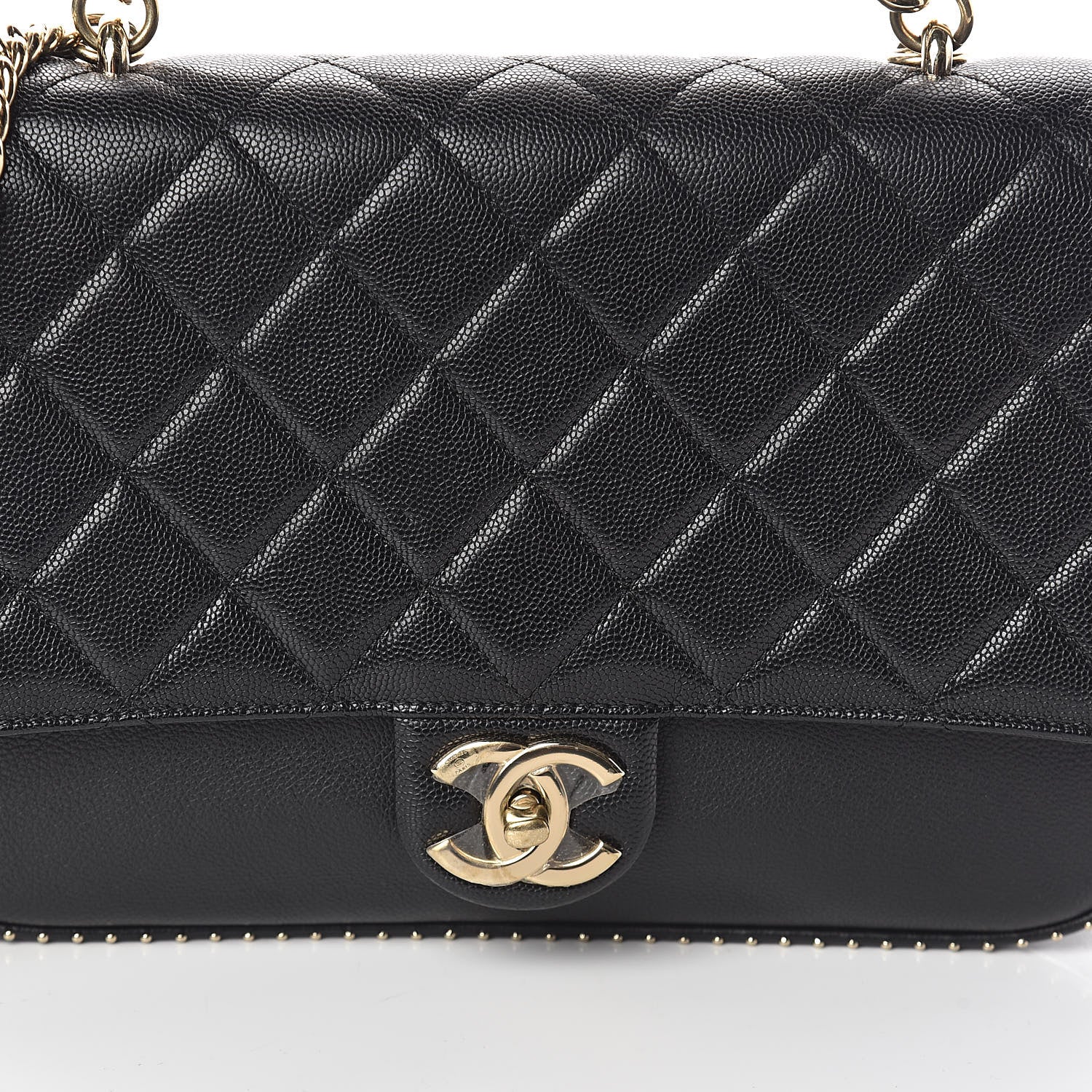 Chanel Caviar Quilted Large Studded Flap Black 8 of 14