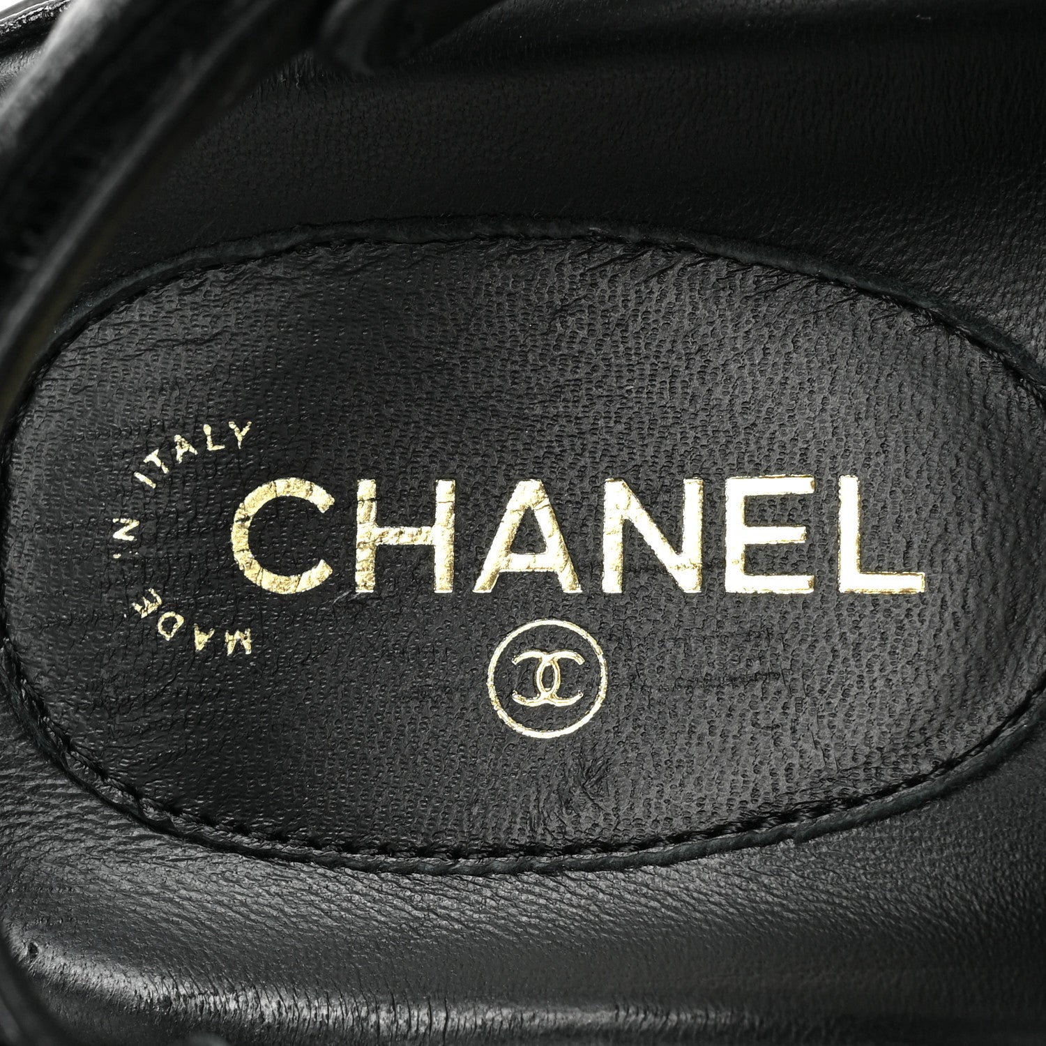 Chanel Grained Calfskin Velcro Dad Sandals 36.5 Black 6 of 10